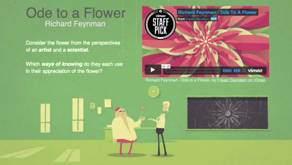 'Ode to a Flower' TOK lesson prompts, made with ScrollKit. Click to go there.