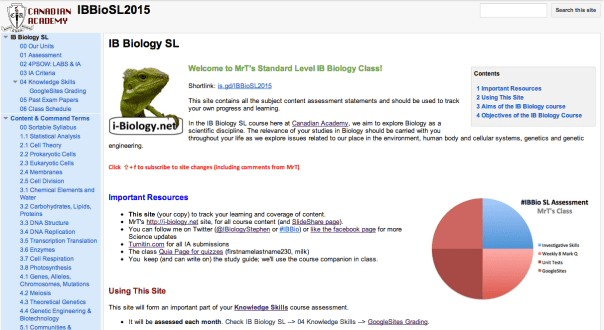 Personal GoogleSite: Click to view an example. 